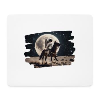 Astronaute à cheval dans l’espace - Tapis de souris (format paysage) - blanc - Devant