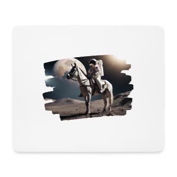 Astronaute à cheval dans l’espace - Tapis de souris (format paysage) - blanc - Devant