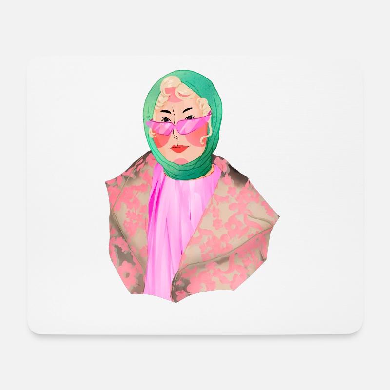 Lady in Pink - Mousepad (Querformat) - Weiß