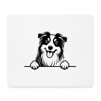 Peeking Australian Shepherd Vector - Mouse Pad (horizontal) - white - Front