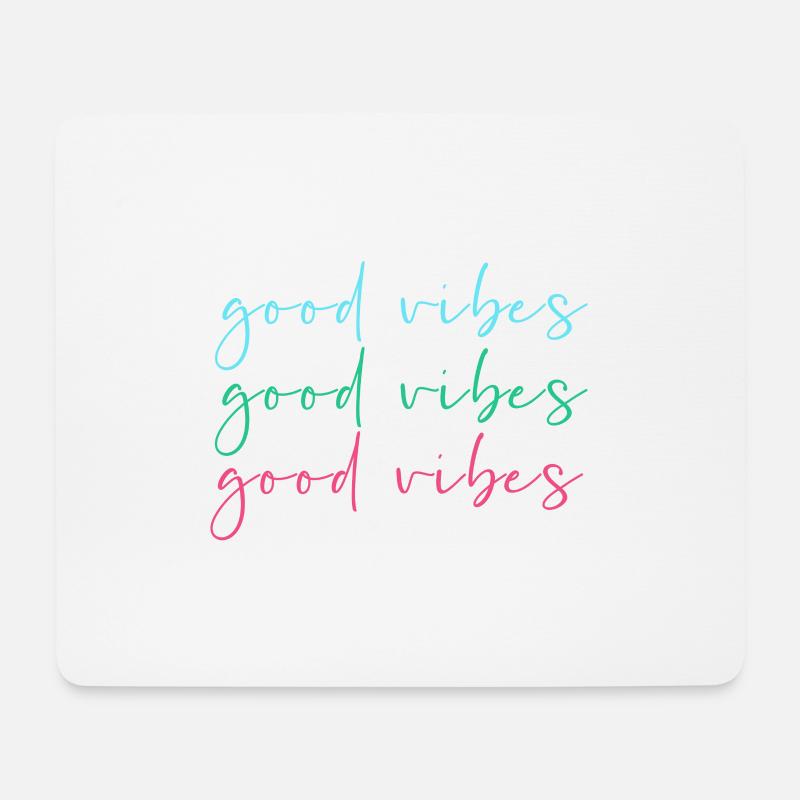 good vibes,bunt,schrift,schreibschrift - Mousepad (Querformat) - Weiß