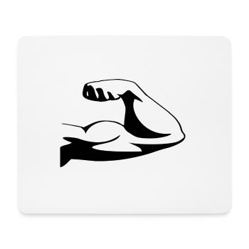 bras de muscle biceps - Tapis de souris (format paysage) - blanc - Devant