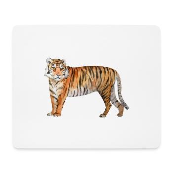 Tigre - Tapis de souris (format paysage) - blanc - Devant