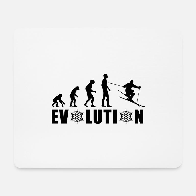 EVOLUTION Ski Cadeau d’hiver Cadeau de Noël - Tapis de souris (format paysage) - blanc