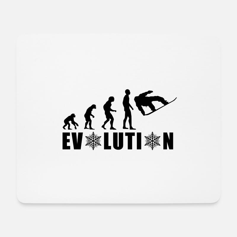 EVOLUTION SNOWBOARD Schnee Winter Geschenk - Mousepad (Querformat) - Weiß