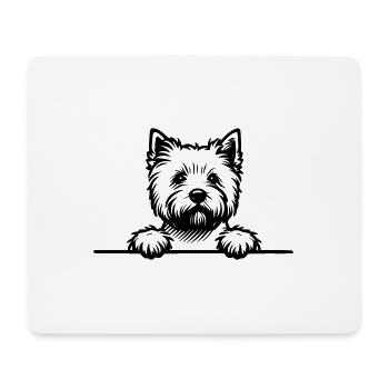 Peeking Westie - West Highland Terrier Vektor - Mousepad (Querformat) - Weiß - Vorne