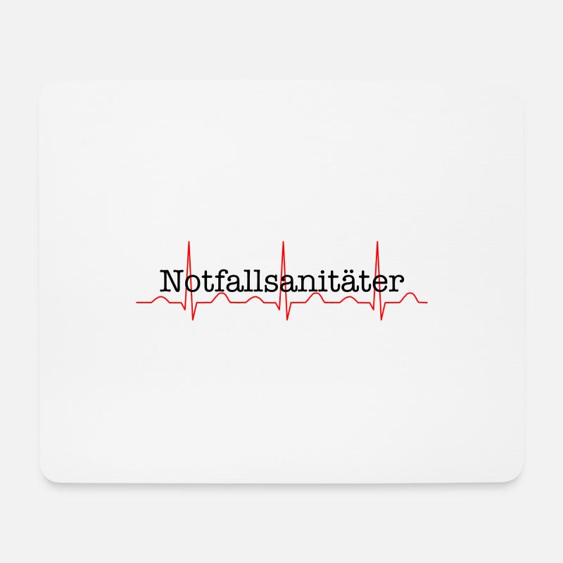 Notfallsanitäter mit EKG für Rettungsdienst - Mousepad (Querformat) - Weiß