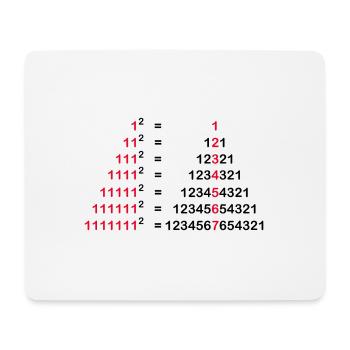 ZAHLEN PALINDROM 1x1 HOCH ZWEI GESCHENK 1^2 - Mousepad (Querformat) - Weiß - Vorne