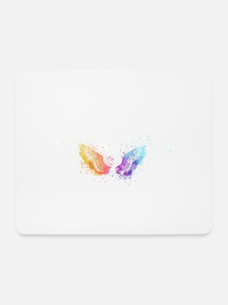 angelwings,flügel,aquarell,bunt,engelsflügel - Mousepad (Querformat) - Weiß