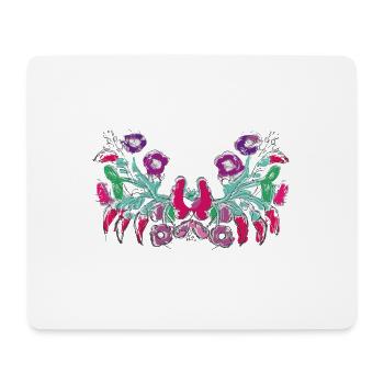 ungarische blumen,Ranke,floral,pink,Blumen - Mousepad (Querformat) - Weiß - Vorne