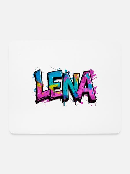 graffiti, buchstaben, lena, illustration - Mousepad (Querformat) - Weiß