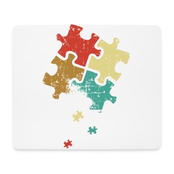 Autism Retro Color Puzzle - Mouse Pad (horizontal) - white - Front