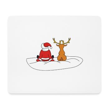 Weihnachtsmann Rentier - Mousepad (Querformat) - Weiß - Vorne