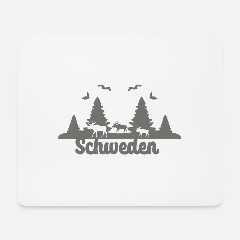 elch, schweden, natur, sommer, norwegen, skyline, - Mousepad (Querformat) - Weiß