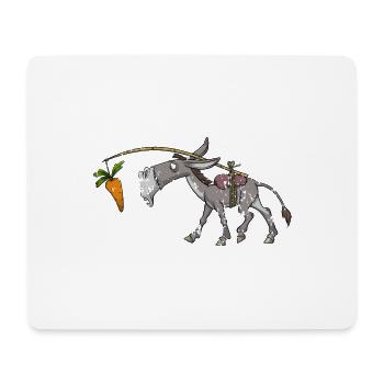 Retro vintage grunge style donkey carrot carrot - Mouse Pad (horizontal) - white - Front