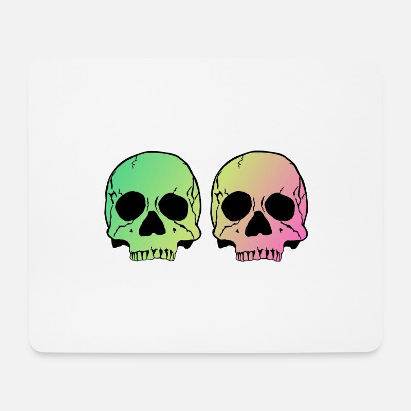 Two skulls - Mousepad (Querformat) - Weiß