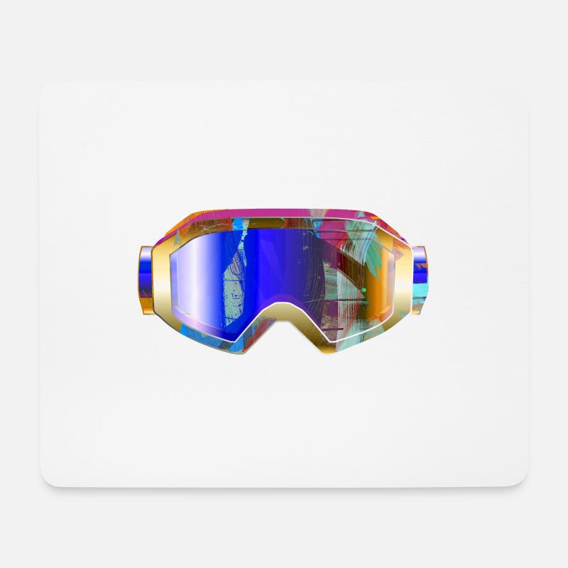 skibrille,skifahren,ski,snowboard,graffiti - Mousepad (Querformat) - Weiß