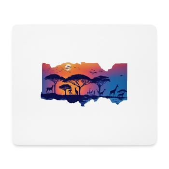 Afrika Steppe und Tiere - Mousepad (Querformat) - Weiß - Vorne