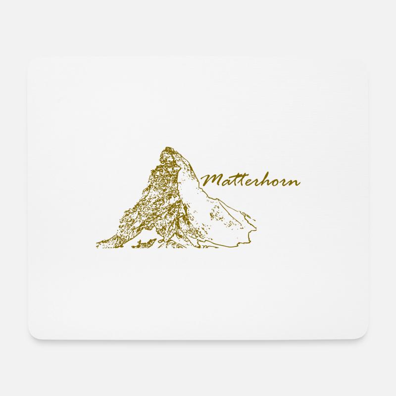 Matterhorn Berg Schweiz Zermatt - Mousepad (Querformat) - Weiß
