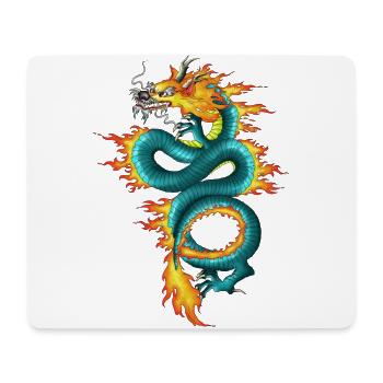Chinese Dragon Long with Fire Scale - Mouse Pad (horizontal) - white - Front