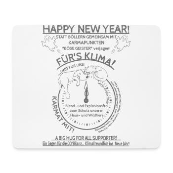 Sylvester Hund Katze Maus SabineVegan HerzAufShirt - Mousepad (Querformat) - Weiß - Vorne