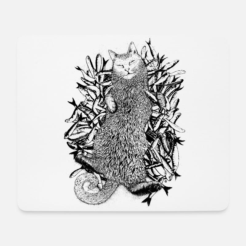 Fishpile Moggy - Mouse Pad (horizontal) - white