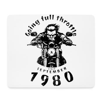 44. Geburtstag Going full throttle since 09/1980 - Mouse Pad (horizontal) - white - Front