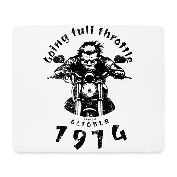 50. Geburtstag Going full throttle since 10/1974 - Mouse Pad (horizontal) - white - Front