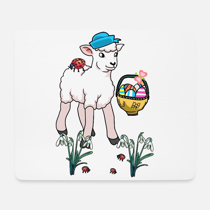Easter Sheep Sheep Easter Eggs Child Easter Lamb - Mouse Pad (horizontal) - white