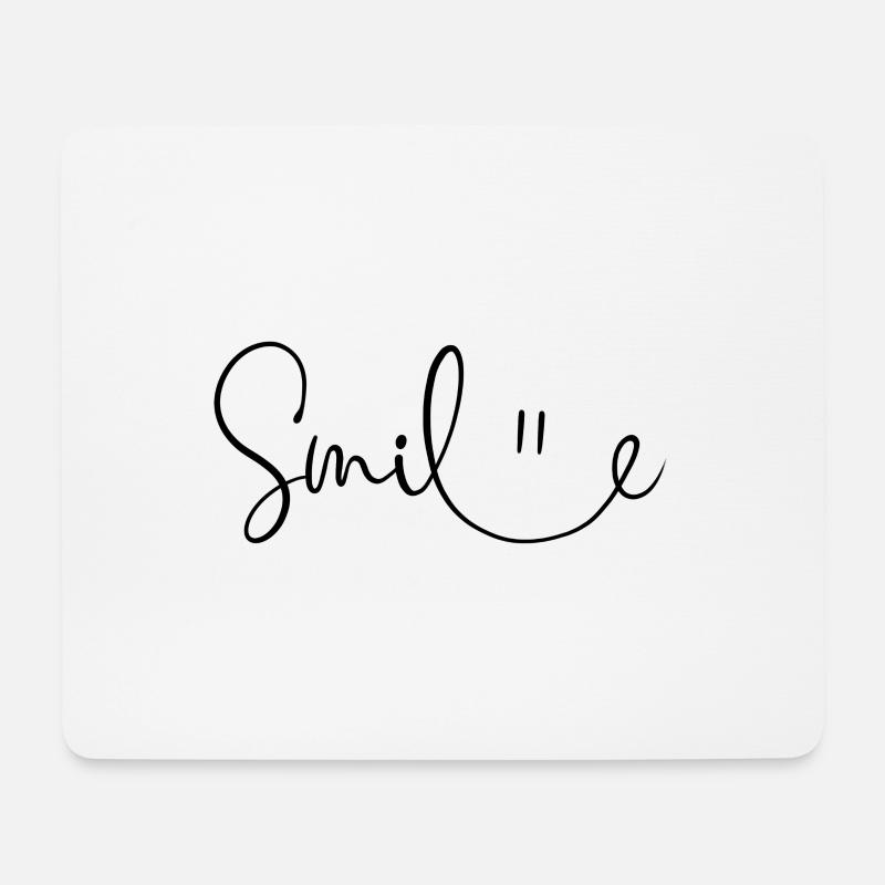 Smile - Mousepad (Querformat) - Weiß