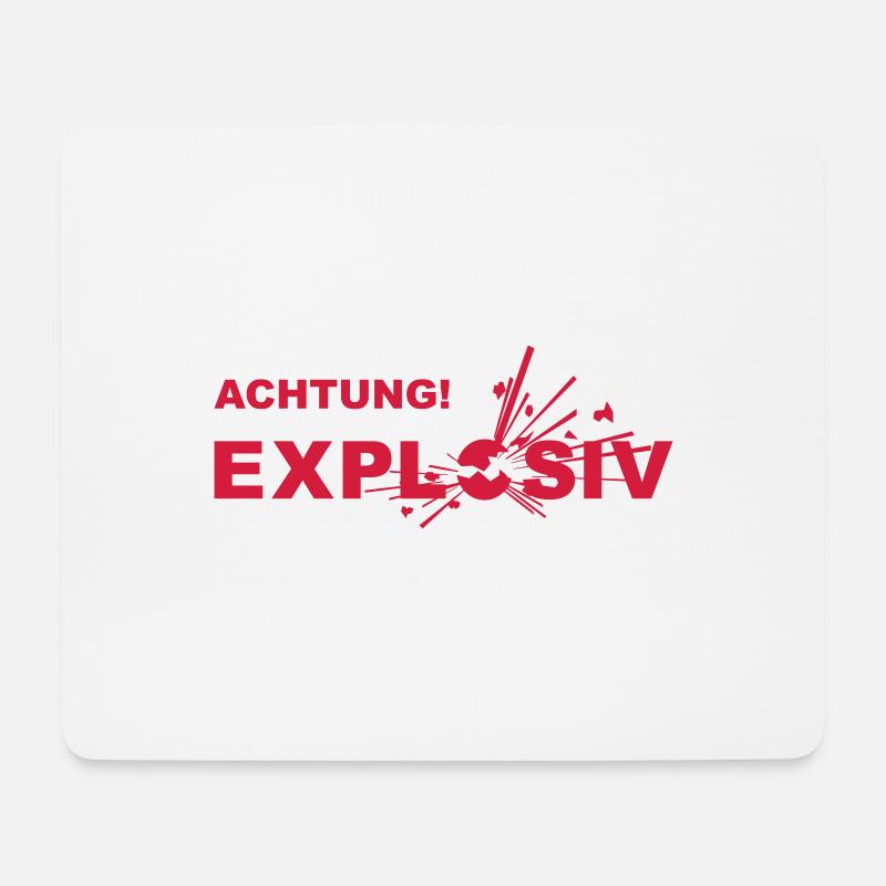 Design "ACHTUNG! EXPLOSIV" - Mousepad (Querformat) - Weiß