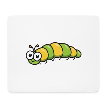 chenille - Tapis de souris (format paysage) - blanc - Devant