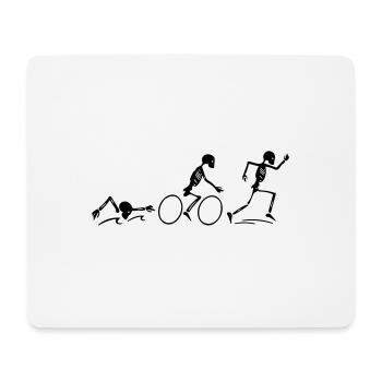 Triathlon - Tapis de souris (format paysage) - blanc - Devant