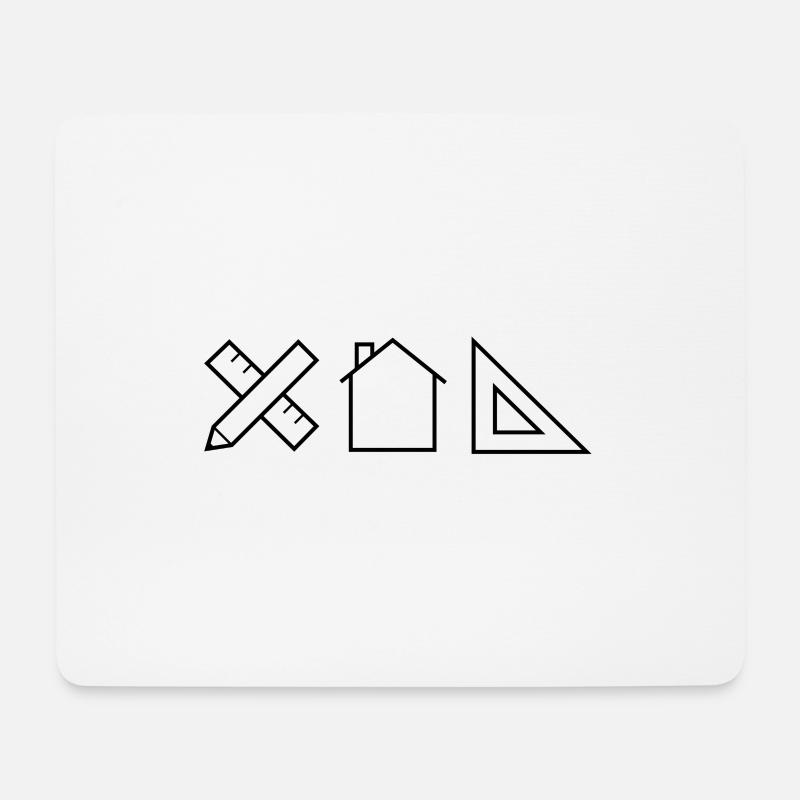Kleine Icons Architekten - Mousepad (Querformat) - Weiß