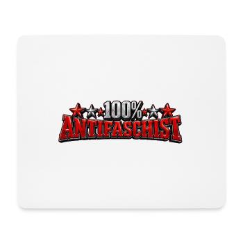 100% Antifaschist! - Mousepad (Querformat) - Weiß - Vorne