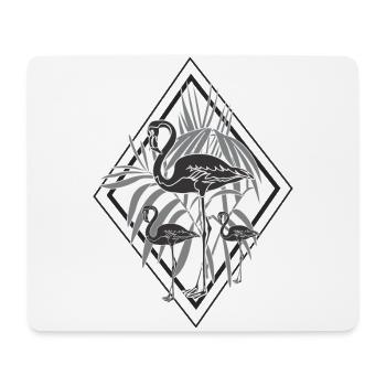 schwarz Flamingos - Mousepad (Querformat) - Weiß - Vorne