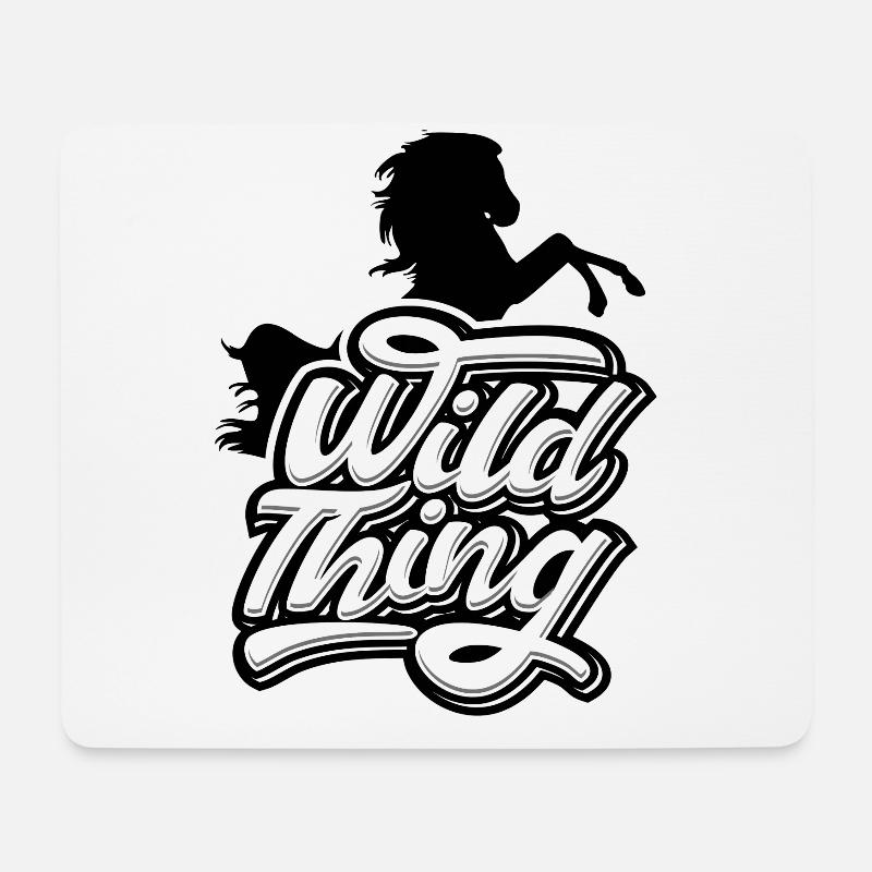 Pferde- Wild Thing - Mousepad (Querformat) - Weiß
