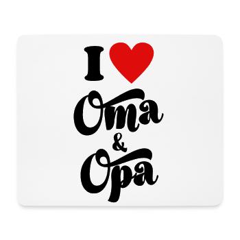 Ich liebe Oma und Opa Grosseltern Omi Opi Geschenk - Mousepad (Querformat) - Weiß - Vorne