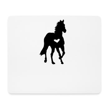 Cheval avec coeur chevaux cheval bébé cavalier équitation - Tapis de souris (format paysage) - blanc - Devant