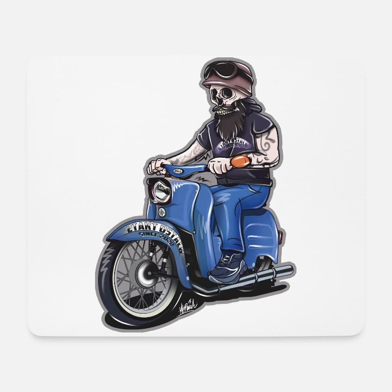 2Takt Ostalb Simson Skull - Mousepad (Querformat) - Weiß