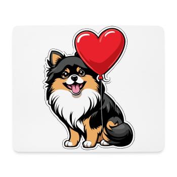Zwergspitz Herz - Valentinstag - Mousepad (Querformat) - Weiß - Vorne