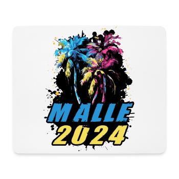 Malle 2024 Urlaub Palmen Bunt - Mousepad (Querformat) - Weiß - Vorne