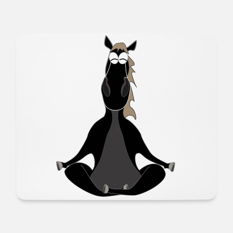 Pferd Yoga - Mousepad (Querformat) - Weiß