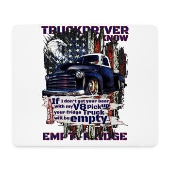 Mère Nature le camion V8 et la bière dans le frigo - Tapis de souris (format paysage) - blanc - Devant