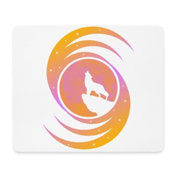 The wolf howling at the moon – Orange - Mouse Pad (horizontal) - white - Front