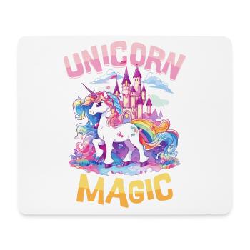 Einhorn Magie Regenbogen Schloss Bunt Fantasie - Mousepad (Querformat) - Weiß - Vorne