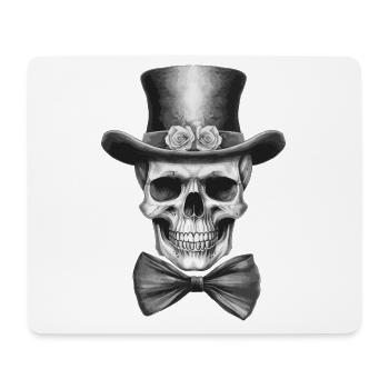 Skull Top Hat Bow Tie Bachelorette Party Skull - Mouse Pad (horizontal) - white - Front