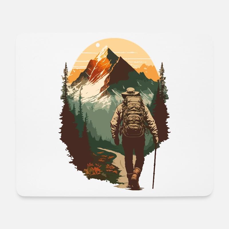 Wandern Berg Berge Bergsteigen Klettern Natur - Mousepad (Querformat) - Weiß