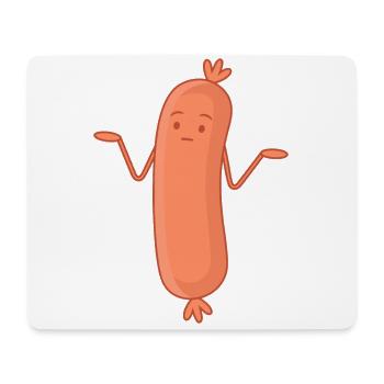 Lustige Bockwurst Achselzucken Wurscht Wurst Egal - Mousepad (Querformat) - Weiß - Vorne