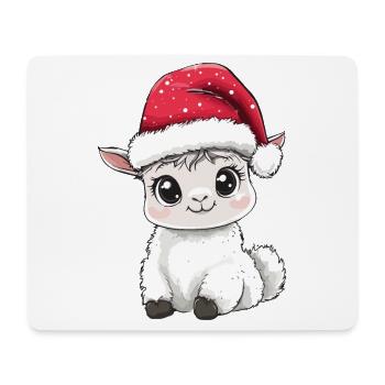 Lama Weihnachten Süß Niedlich Alpaka Weihnachtlich - Mousepad (Querformat) - Weiß - Vorne